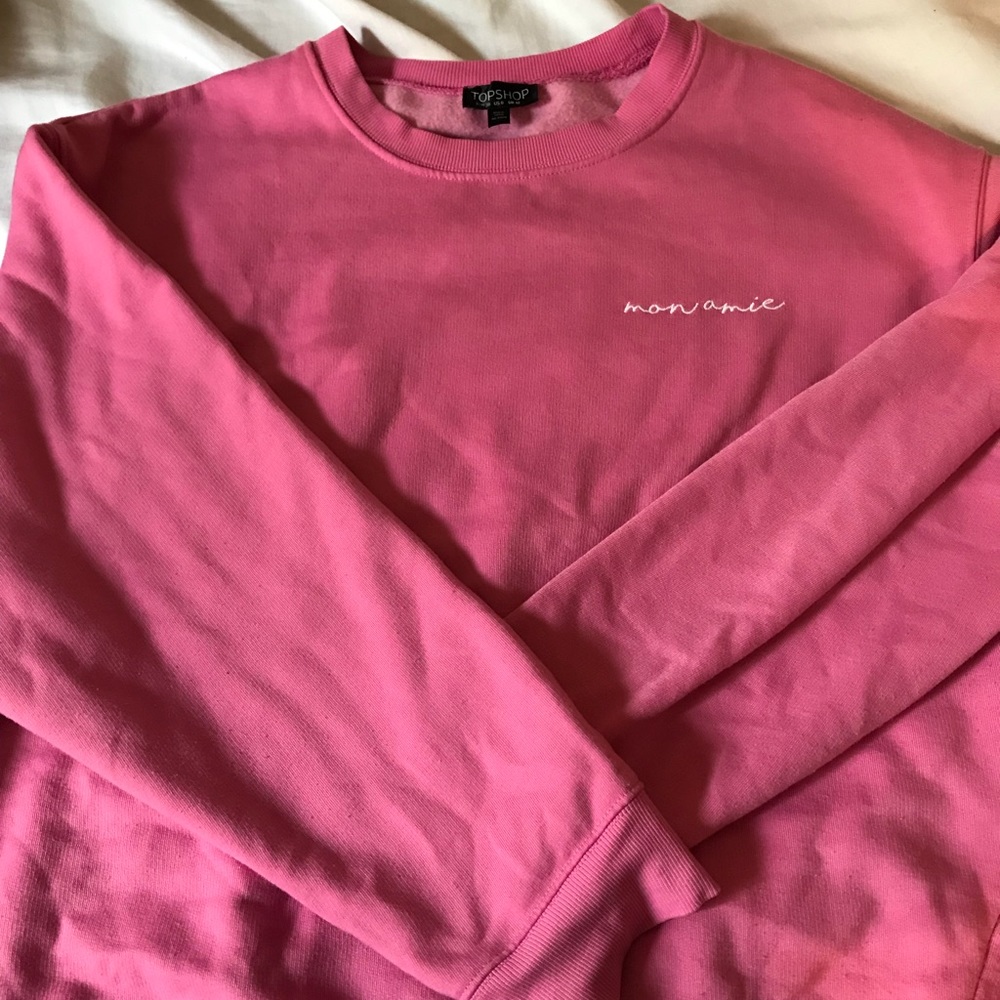 topshop pink crewneck sweater